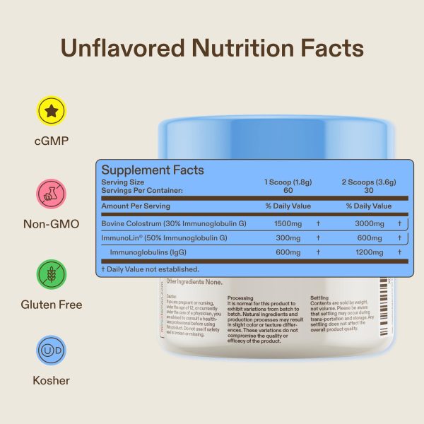 Miracle Moo Colostrum Supplement for Gut Health, Hair Growth, and Immune Support, Unflavored 30 Servings - Image 3