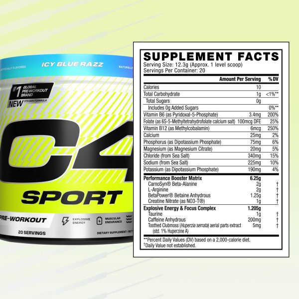 Cellucor C4 Gummies, Daily Pre Workout Energy Gummy Chews with 200mg Caffeine, ICY Blue Razz, 30 Gummies - Image 2