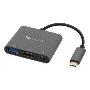 HELIX ETHHUB3 3-in-1 USB-C Adapter Hub with USB-C, USB-A, and HDMI Ports