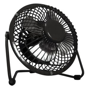 Optimus F-4040BK 4-In. 1-Speed Personal Metal Fan, Black, F-4040