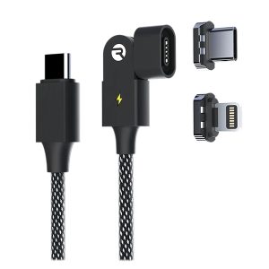 Raycon RACMAG510-23E-BLA The Magic 180 35-Watt Charging Cable, 3.3 Ft., Black