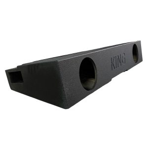 King Boxes AK-G25-28 AK-G25-28 8-In. Double-Speaker Black Sprayed Enclosure for Chevy Silverado/GMC Sierra 1500 Crew Cab 2007 through 2018