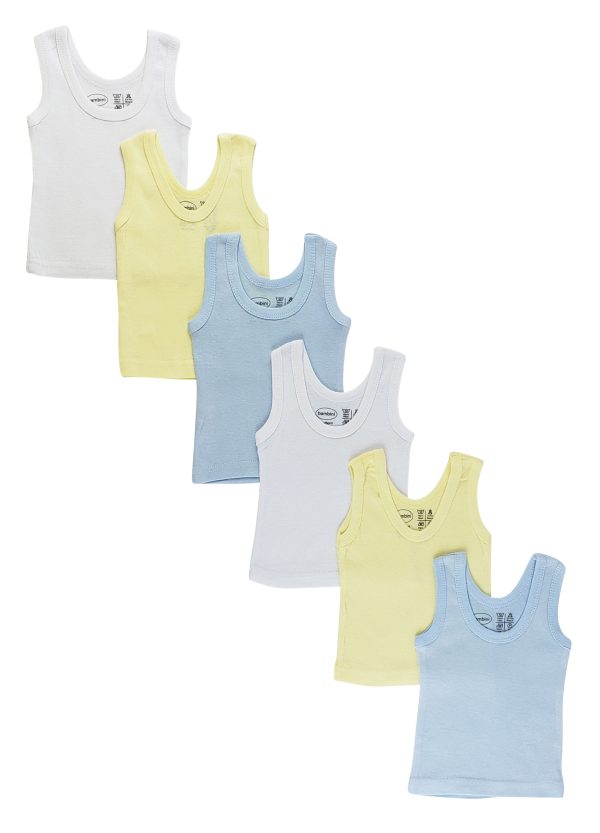 Boys Six Pack Pastel Tank Top 0356nb