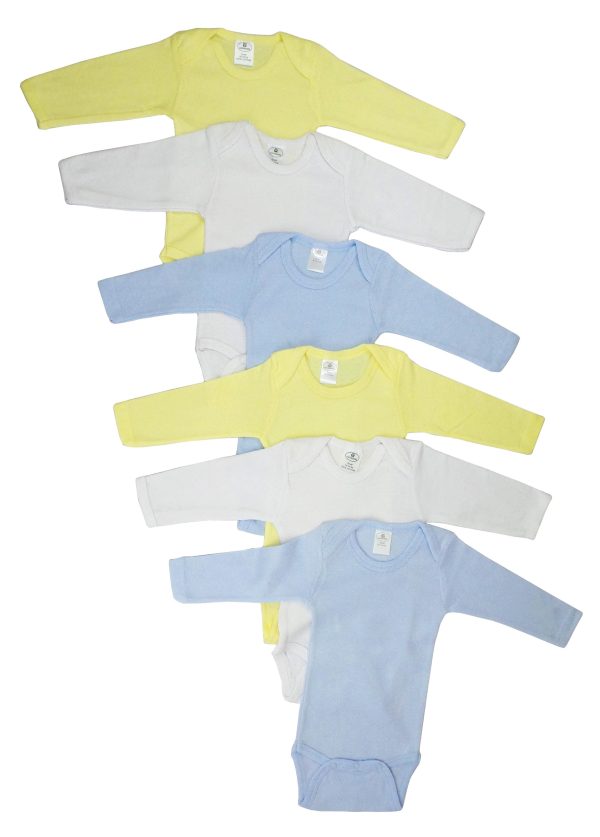Boys Pastel Long Sleeve Onezie 6 Pack Cs_100m_100m