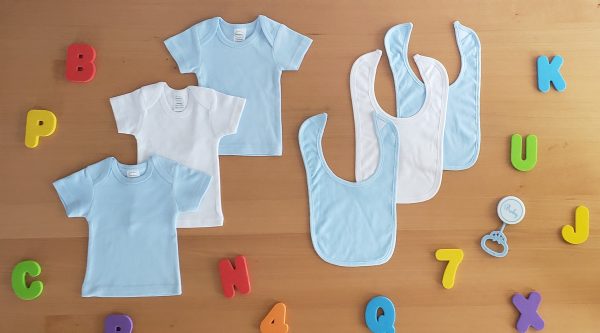 Blue And White Shirts With Bibs 6 Pc Ls_0654nb