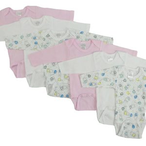 Girls Long Sleeve Printed Onezie Variety 6 Pack Cs_103nb_103nb