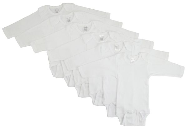 Long Sleeve White Onezie 6 Pack Cs_009m_009m