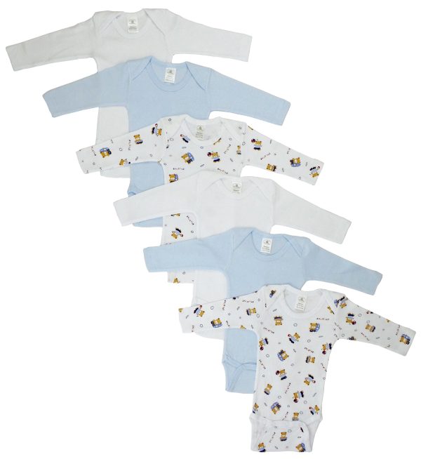 Boys Longsleeve Printed Onezie Variety 6 Pack Cs_102nb_bear_102nb_bear