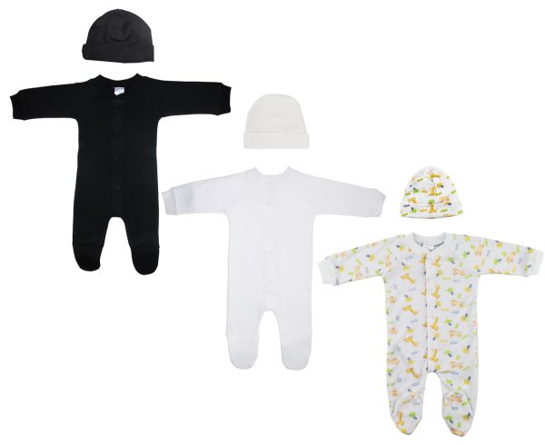 Unisex Closed-toe Sleep & Play With Caps (pack Of 6 ) Nc_0714m