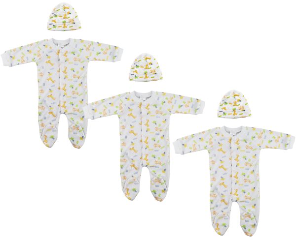 Unisex Closed-toe Sleep & Play With Caps (pack Of 6 ) Nc_0707s