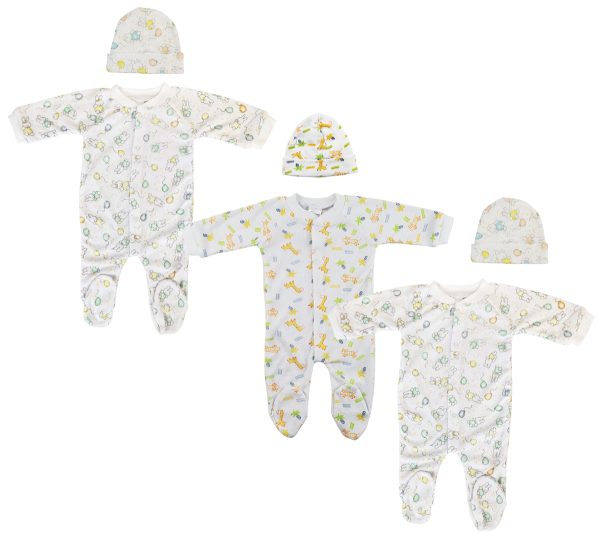 Unisex Closed-toe Sleep & Play With Caps (pack Of 6 ) Nc_0701m