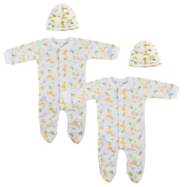 Unisex Closed-toe Sleep & Play With Caps (pack Of 4 ) Nc_0710s