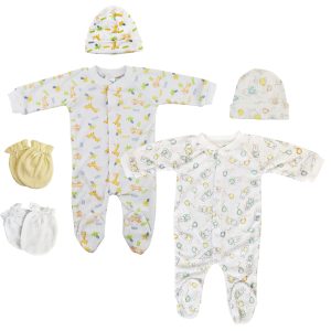 Unisex Closed-toe Sleep & Play With Caps (pack Of 6 ) Nc_0709s