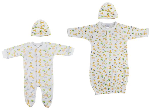 Unisex Closed-toe Sleep & Play With Caps (pack Of 4 ) Nc_0712m