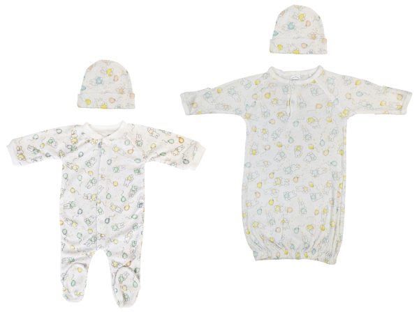 Unisex Closed-toe Sleep & Play With Caps (pack Of 4 ) Nc_0706s