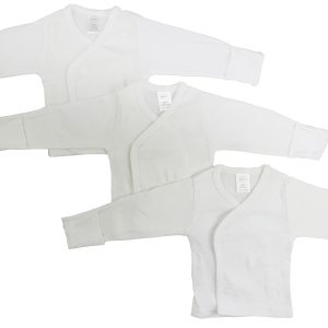 Long Sleeve Side Snap With Mittens - 3 Pack 071nb