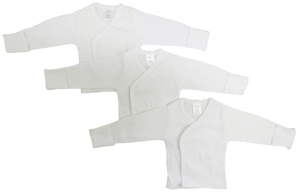 Long Sleeve Side Snap With Mittens - 3 Pack 071nb