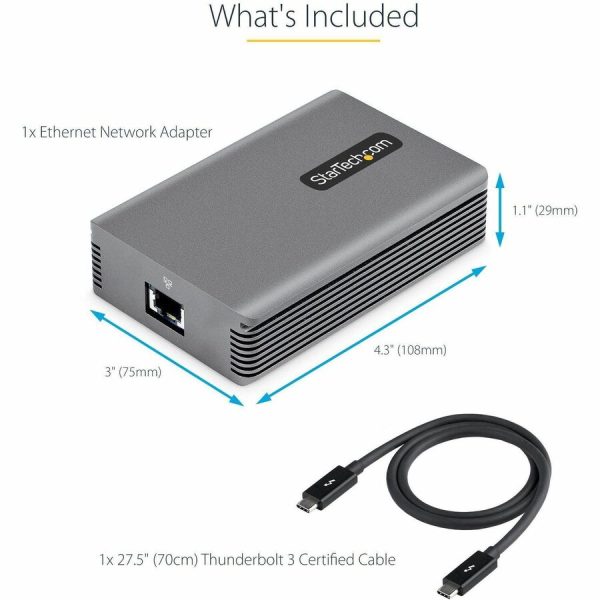 StarTech.com Thunderbolt 3 to Ethernet Adapter, 10GbE, Multi-Gigabit Thunderbolt 3 to RJ45 Network Adapter, TB3/TB4 10GbE NIC - Image 4