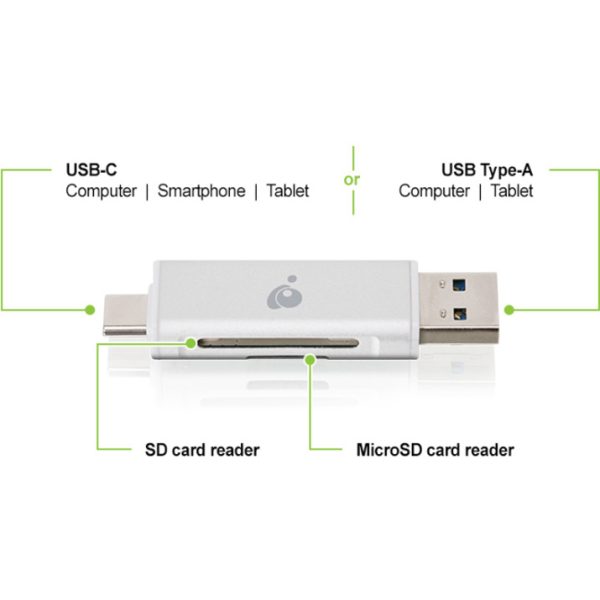 IOGEAR USB-C Duo Mobile Device Card Reader/Writer - Image 3