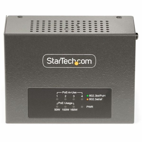 StarTech.com 4-Port Multi-Gigabit PoE++ Injector, 5/2.5/1G Ethernet (NBASE-T), PoE/PoE+/PoE++ (802.3af/802.3at/802.3bt), 160W Power Budget - Image 5