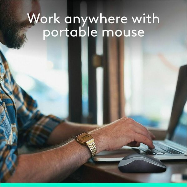 Logitech M185 Wireless Mouse, 2.4GHz with USB Mini Receiver, 1000 DPI Optical Tracking, Swift Grey - Image 3