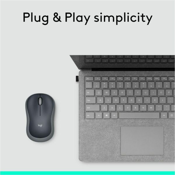 Logitech M185 Wireless Mouse, 2.4GHz with USB Mini Receiver, 1000 DPI Optical Tracking, Swift Grey - Image 8
