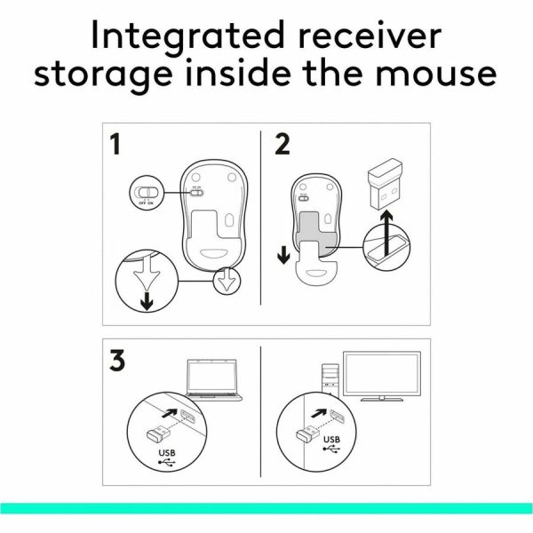 Logitech M185 Wireless Mouse, 2.4GHz with USB Mini Receiver, 1000 DPI Optical Tracking, Swift Grey - Image 10