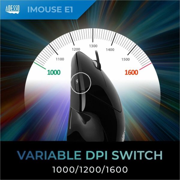 Adesso iMouse E1 Vertical Ergonomic Illuminated Mouse - Image 4