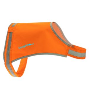 Lite Dog Vest. Coverage to Mid Back. Reflective Hi Visibility Blaze Orange Fluorescent Fabric Helps to Keep Them in Sight and Safe On and Off Leash.