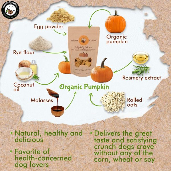 Delightfully Delicious Dog Treats Made in USA All Natural Oven Baked Training Treat with Pumpkin | Easy to Digest - Image 2
