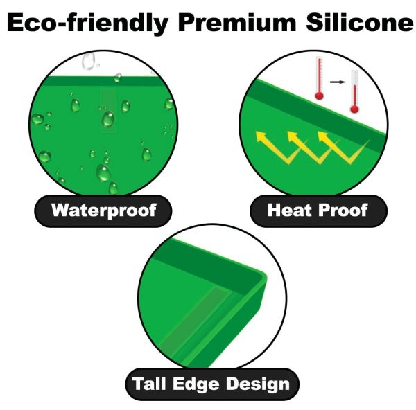 Silicone Griddle Mat | Food Grade Silicone Grill Mat | Protect the Top Surface from Insects by Magnetic | Blackstone 22” Silicone Griddle Cover in Green Color with Silicone Utensil Rest - Image 4