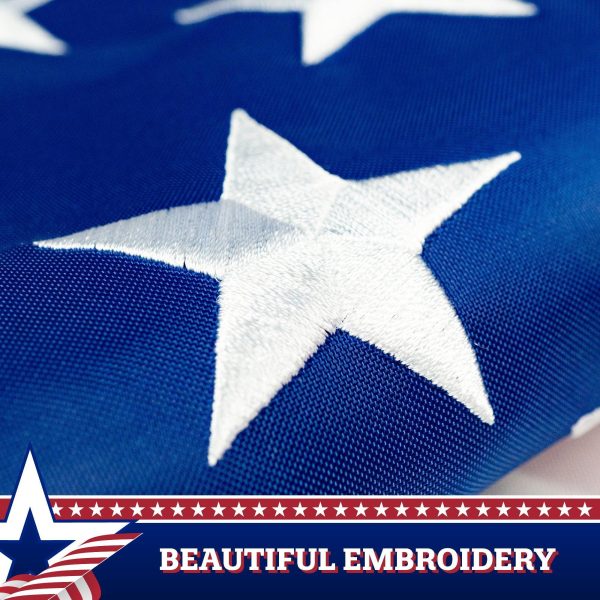 G128 5-Pack: American USA Pull Down Bunting Flag | 1.67x8 Ft | Embroidered Polyester - Image 3