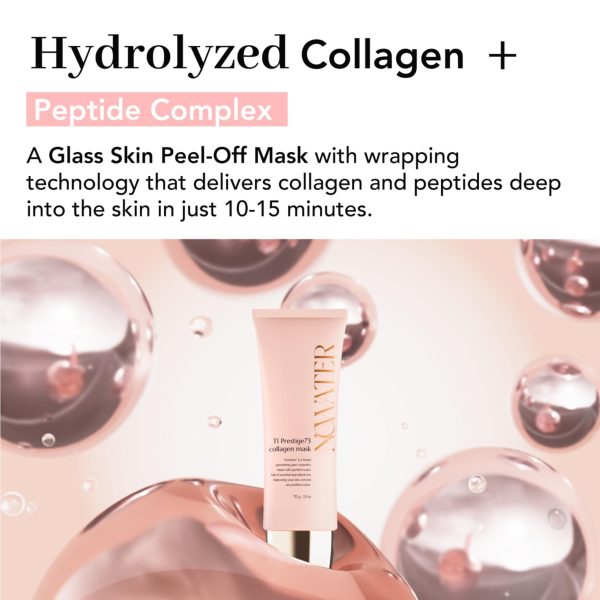 Collagen Wrapping Mask Elasticity Improving Hydrating Firming   Hydrolyzed Collagen & Peptides Glass Skin Peel Off Mask Korean Skincare for Face(2.5 fl.oz) - Image 2