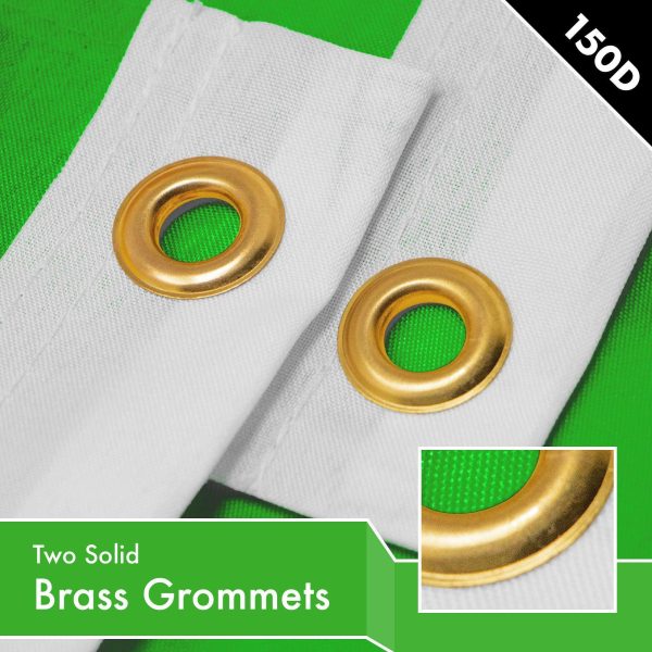 G128 5 Pack: Solid Lime Green Color Flag | 2.5x4 Ft | LiteWeave Pro Series Printed 150D Polyester | Indoor/Outdoor, Vibrant Colors, Brass Grommets, Thicker and More Durable Than 100D 75D Polyester - Image 2