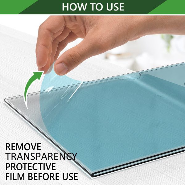 5 Pack Acrylic Sign Holders 8.5x11   Plastic Stands for Display   8 1 2 x 11 Acrylic Sign Holder with Vertical Slanted Back   Clear Plastic Sign Holder Paper Display Table Stand Flyer Document Paper - Image 2