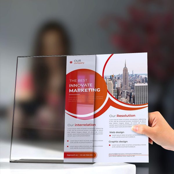 5 Pack Acrylic Sign Holders 8.5x11   Plastic Stands for Display   8 1 2 x 11 Acrylic Sign Holder with Vertical Slanted Back   Clear Plastic Sign Holder Paper Display Table Stand Flyer Document Paper - Image 8
