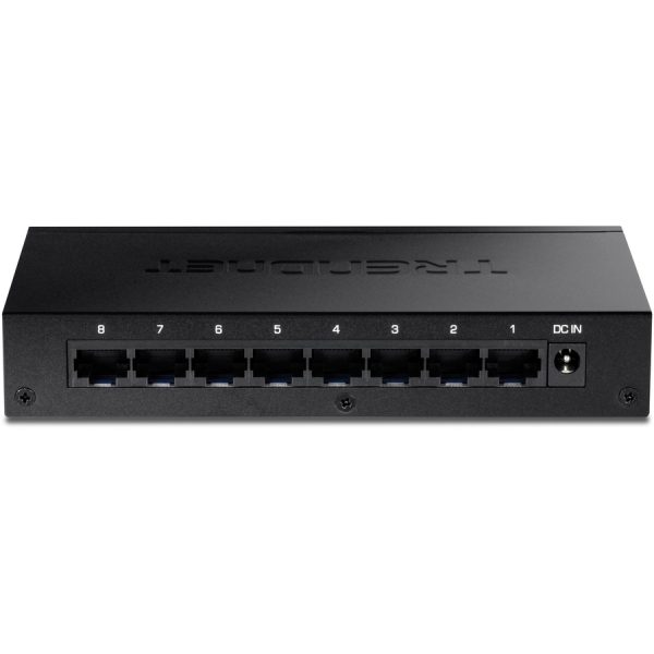 TRENDnet 8-Port Gigabit Desktop Switch, TEG-S83, 8 x Gigabit RJ-45 Ports, 16Gbps Switching Capacity, Fanless Design, Metal Enclosure, Lifetime Protection, Black - Image 5