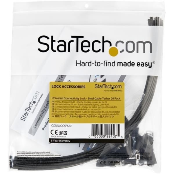 StarTech.com 20-Pack Security Cable Tethers for Adapters & Dongles - Universal Cable Tether Kit - Steel Tether Cable Lock - Anti-Theft - Image 6