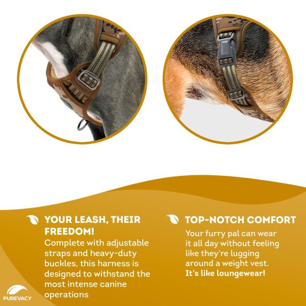 Tactical Dog Harness with Handle Medium. Desert Camouflage 900D Nylon Tactical Dog Vest Harness. No Pull Breathable Dog Tactical Harness with Adjustable Straps and Quick Release Buckles - Image 3