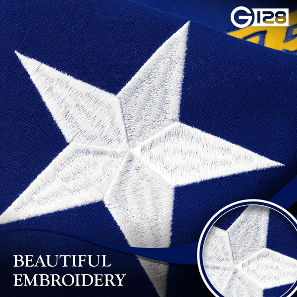G128 North Carolina State Flag | 1x1.5 Ft | StormFlyer Series Embroidered 220GSM Spun Polyester | Embroidered Design, Indoor/Outdoor, Brass Grommets, Heavy Duty, All Weather - Image 4