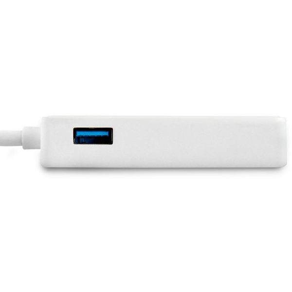 StarTech.com USB 3.0 to Gigabit Ethernet Adapter NIC w/ USB Port - White - Image 4