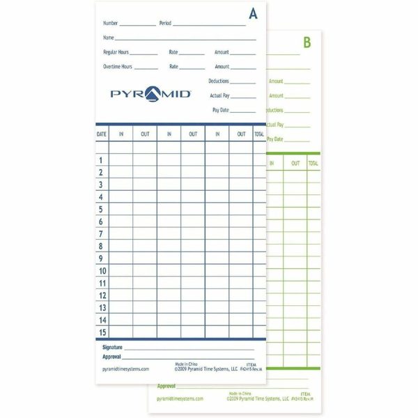 Pyramid Time Systems Time Card - Image 3