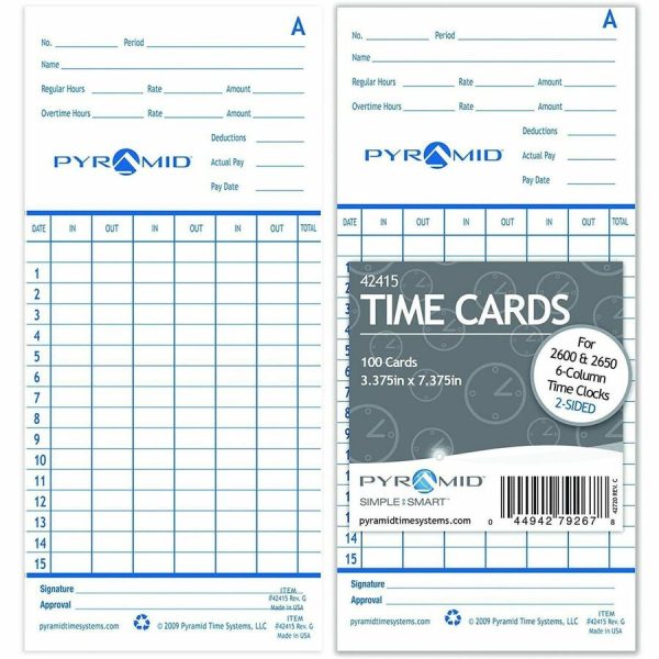 Pyramid Time Systems Time Card - Image 4