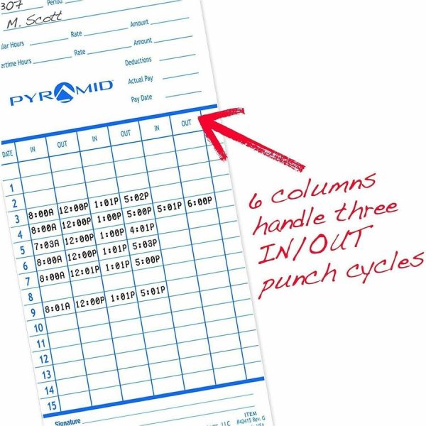 Pyramid Time Systems Time Card - Image 5