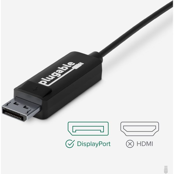 Plugable USB C to DisplayPort Adapter - 6ft (1.8m) Adapter Cable - Image 6
