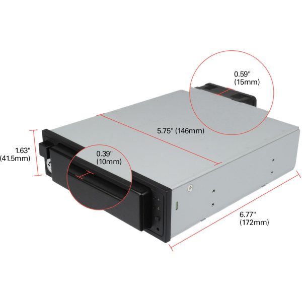 CRU Data Express DX175 Drive Bay Adapter for 5.25" - 6Gb/s SAS, Serial ATA/600 Host Interface - Black - Image 3