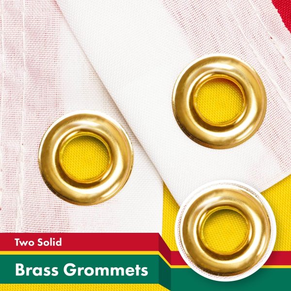 G128 2 Pack: Grenada Grenadian Flag | 3x5 Ft | LiteWeave Pro Series Printed 150D Polyester | Country Flag, Indoor/Outdoor, Vibrant Colors, Brass Grommets, Thicker and More Durable Than 100D 75D Poly - Image 2