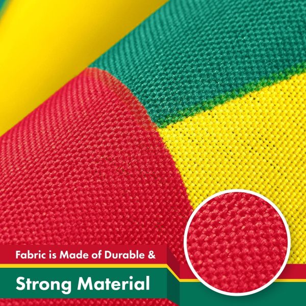 G128 2 Pack: Grenada Grenadian Flag | 3x5 Ft | LiteWeave Pro Series Printed 150D Polyester | Country Flag, Indoor/Outdoor, Vibrant Colors, Brass Grommets, Thicker and More Durable Than 100D 75D Poly - Image 4