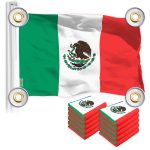 G128 10 Pack: Mexico Mexican Flag | 3x5 Ft | LiteWeave Pro Series Printed 150D Polyester, 4 Corner Brass Grommets | Country Flag, Vibrant Colors, Perfect For Balcony, More Durable Than 100D 75D Poly