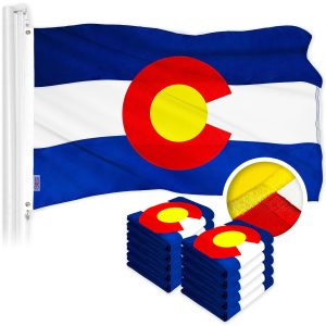 G128 10 Pack: Colorado CO State Flag | 2.5x4 Ft | ToughWeave Series Embroidered 300D Polyester | Embroidered Design, Indoor/Outdoor, Brass Grommets